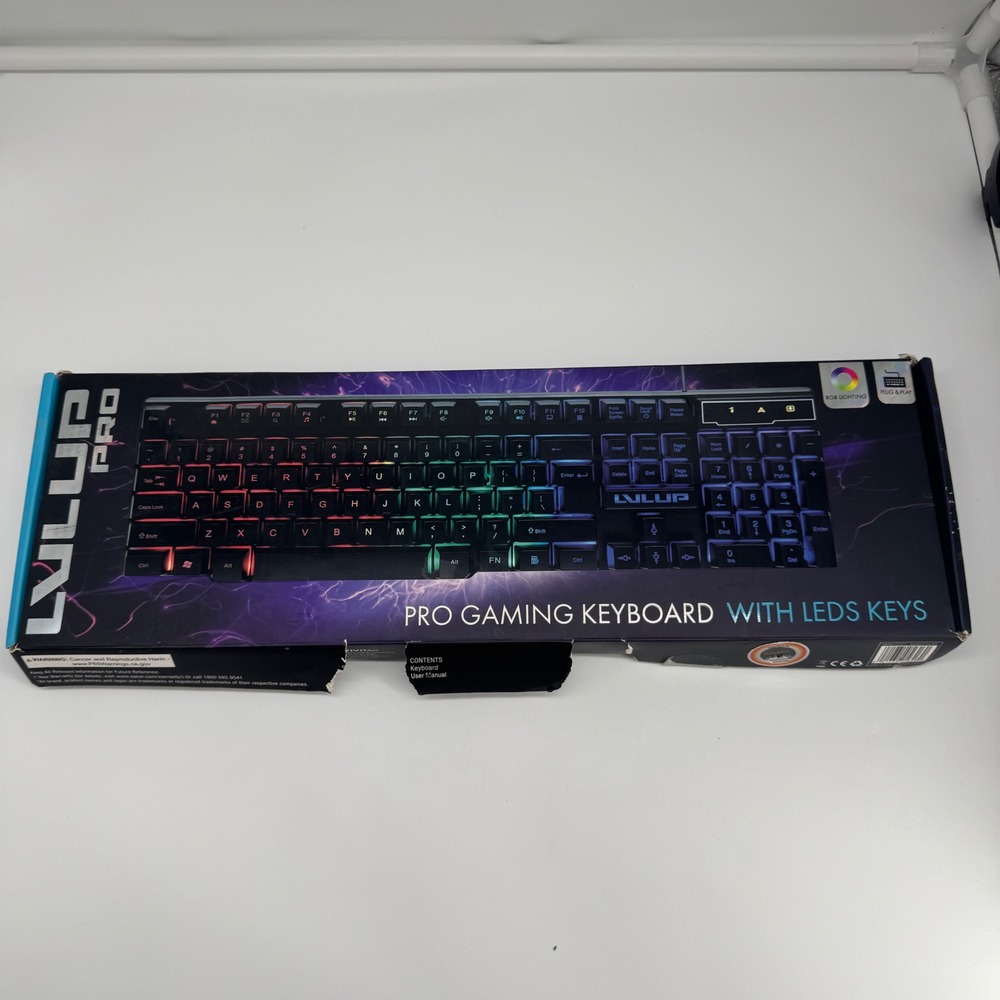 LVLUP Pro Gaming Keyboard with LED Keys (Model LU734)